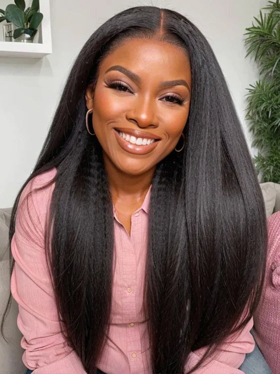 Dorsanee 250 Density Kinky Straight Hair Wig 6x6 HD Lace Closure Glueless Yaki Human Hair Wigs - Image 5