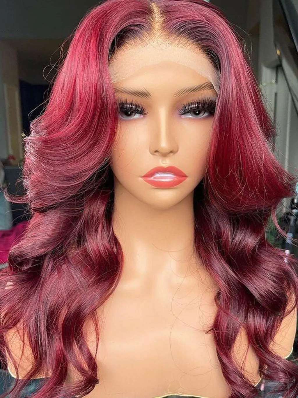 Dorsanee 99J Body Wave 13x4 Undetectable Lace Front Wig 180% Density - Image 4
