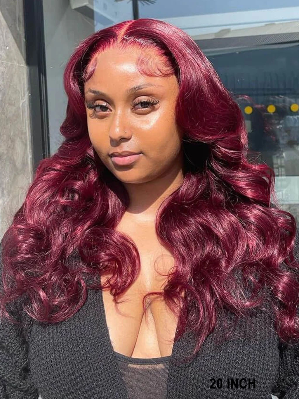 Dorsanee 99J Body Wave 13x4 Undetectable Lace Front Wig 180% Density - Image 5
