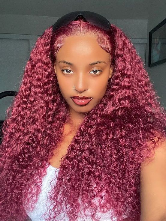 Dorsanee 250 Density 99J Burgundy Deep Wave 13x4/5x5 Lace Front Wig with Baby Hair For Woman Human Hair Wigs - Image 3