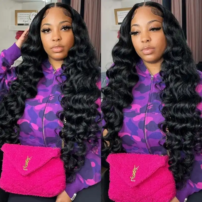 Dorsanee 250 Density Wand Curls Loose Deep Wave 13x6 Lace Front Human Hair Wigs - Image 4