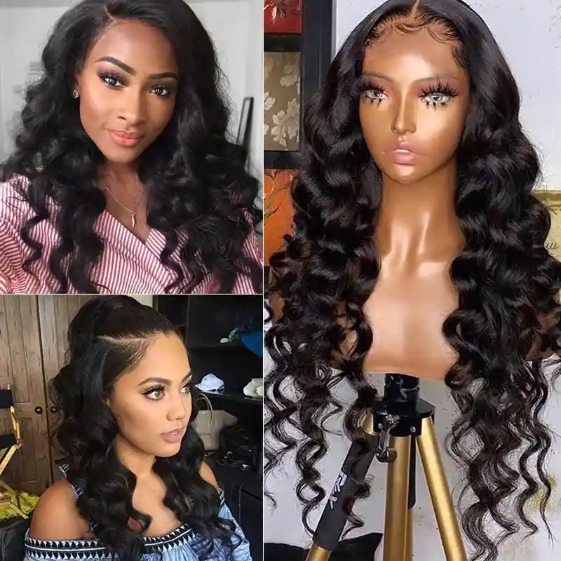 Dorsanee 250 Density Wand Curls Loose Deep Wave 13x6 Lace Front Human Hair Wigs - Image 7