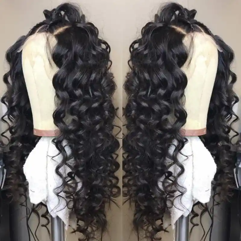 Dorsanee 250 Density Wand Curls Loose Deep Wave 13x6 Lace Front Human Hair Wigs - Image 9
