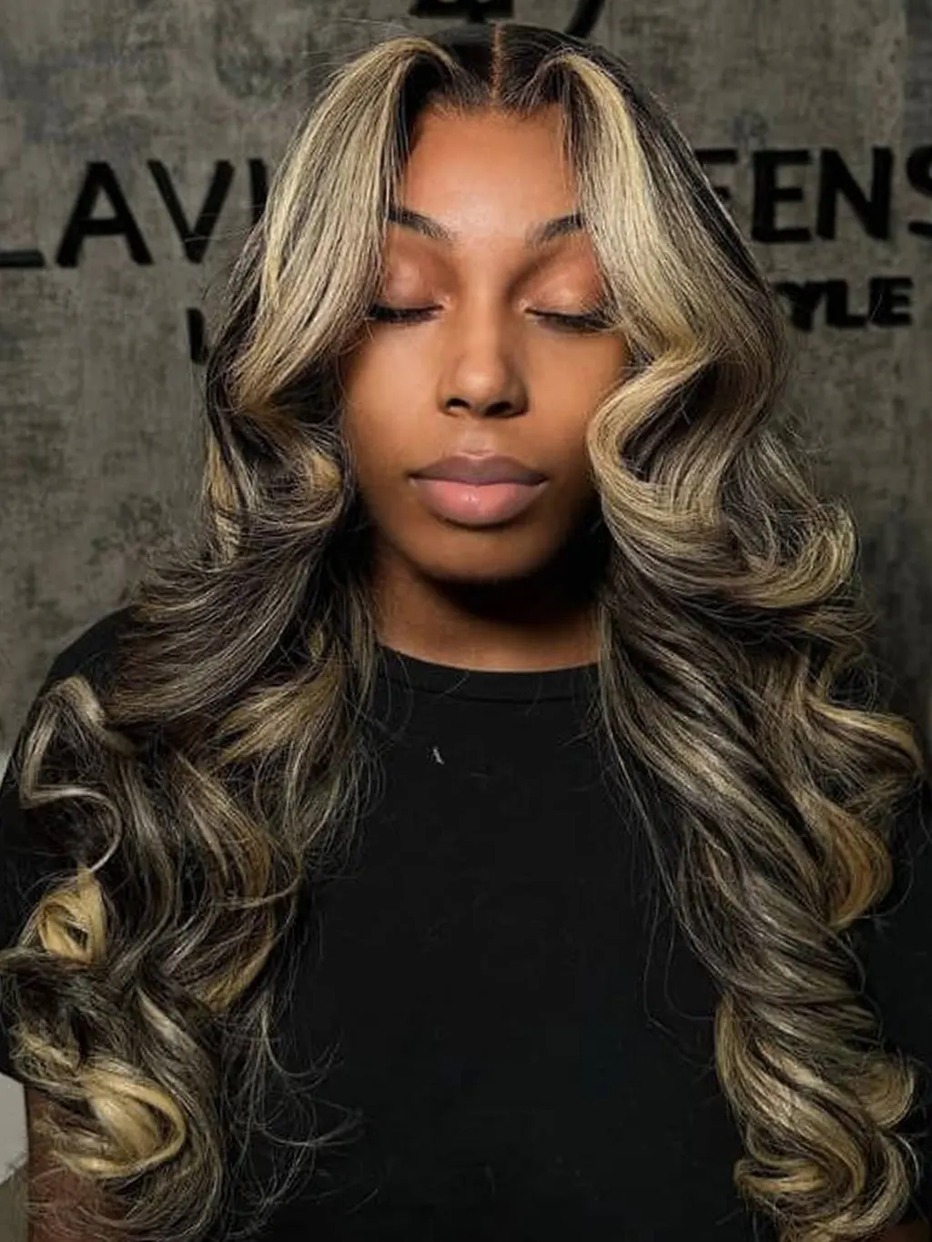 Dorsanee Curtain Bangs Honey Blonde Highlight 13x4 Lace Front Body Wave Human Hair Wigs - Image 6