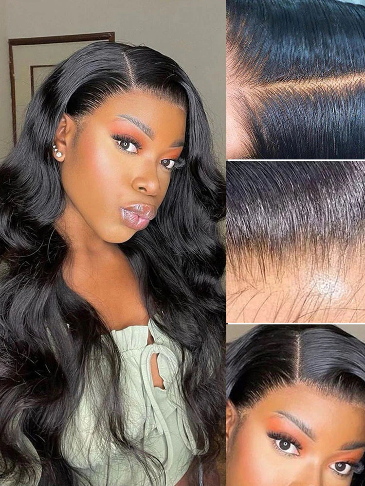 Dorsanee 250 Density Pre-plucked Body Wave 13x4 HD Lace Frontal Human Hair Wigs - Image 3