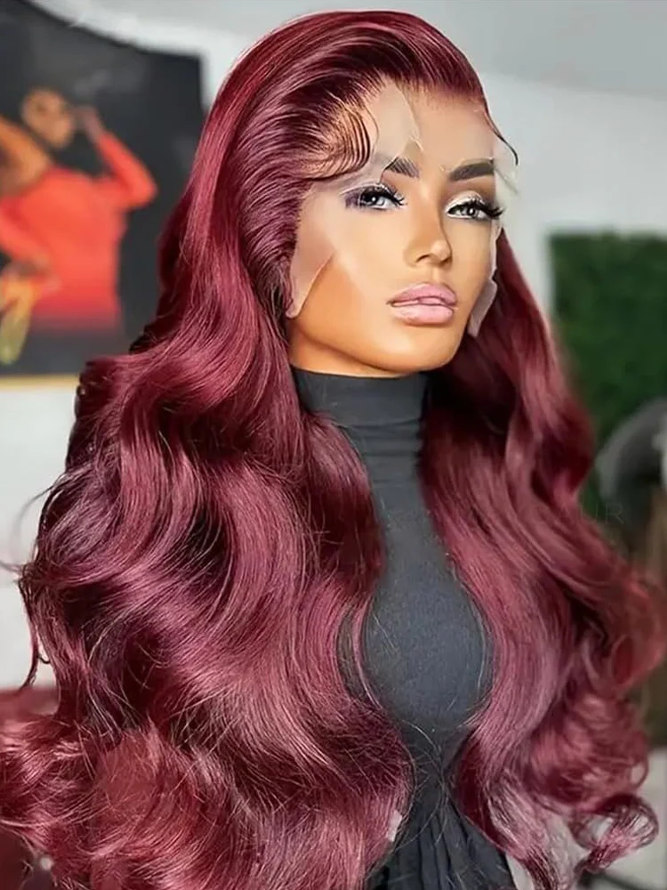 Dorsanee 99J Burgundy Red 6x4 Pre-Cut Pre-plucked Undetectable Ready To Wear and Go Glueless Body Wave Wigs - Image 4