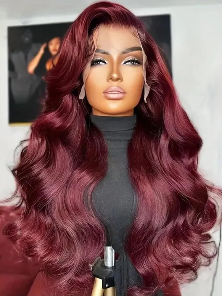 Dorsanee 99J Burgundy Red 6x4 Pre-Cut Pre-plucked Undetectable Ready To Wear and Go Glueless Body Wave Wigs - Image 5