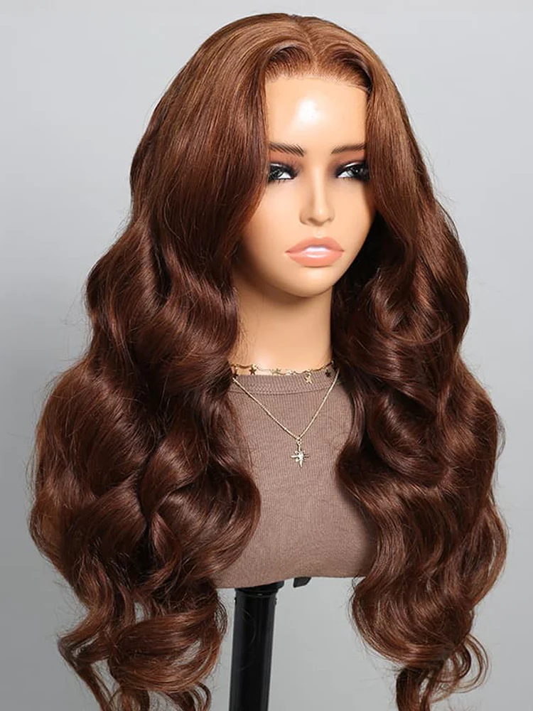 Dorsanee 250 Density Brown #4 Colored Body Wave 13x4/5x5 HD Lace Front Virgin Human Hair Wig - Image 7
