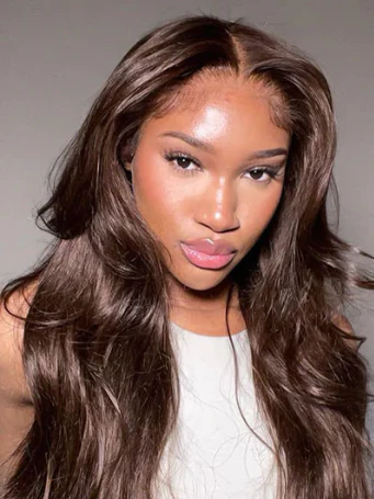 Dorsanee Chocolate Brown 13x4 Body Wave HD Lace Front Human Hair Wigs - Image 5