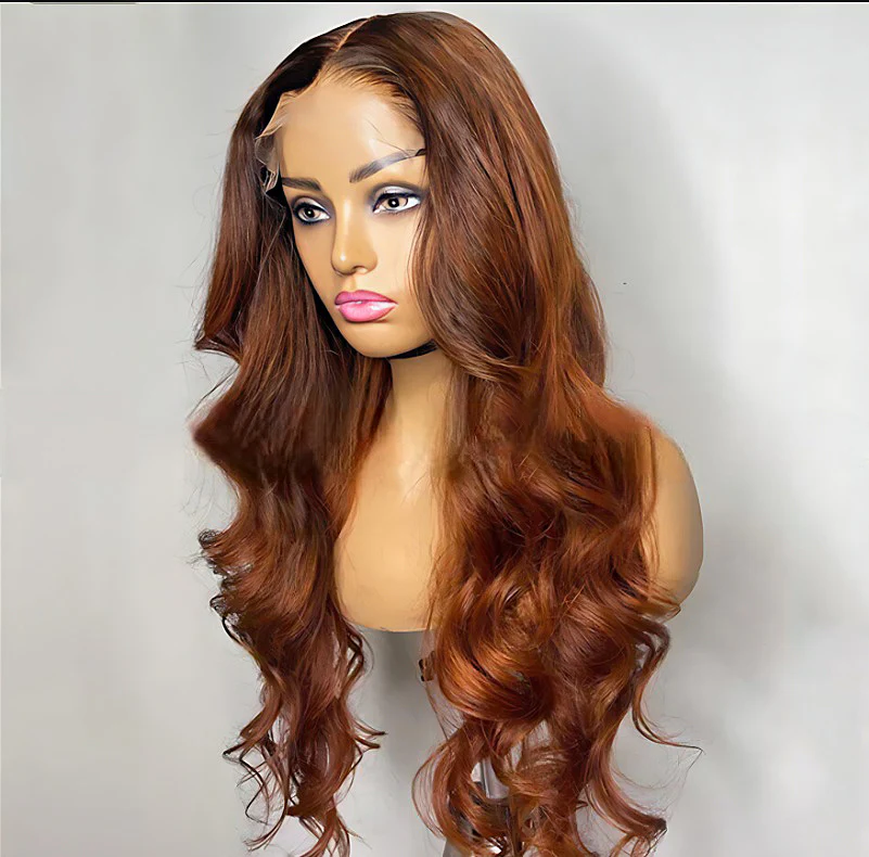 Dorsanee Cinnamon Chocolate Brown Colored Hair 13x4/5x5 HD Lace Front Body Wave Human Hair Wigs - Image 7