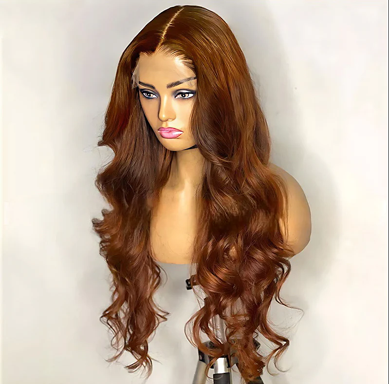 Dorsanee Cinnamon Chocolate Brown Colored Hair 13x4/5x5 HD Lace Front Body Wave Human Hair Wigs - Image 8