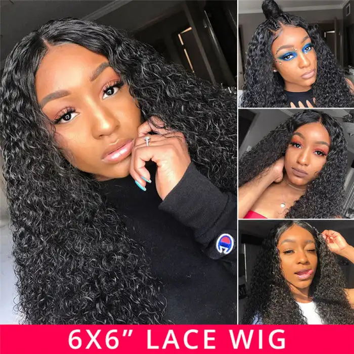Dorsanee 250 Density 6x6 HD Lace Closure Jerry Curly Human Hair Wigs - Image 3
