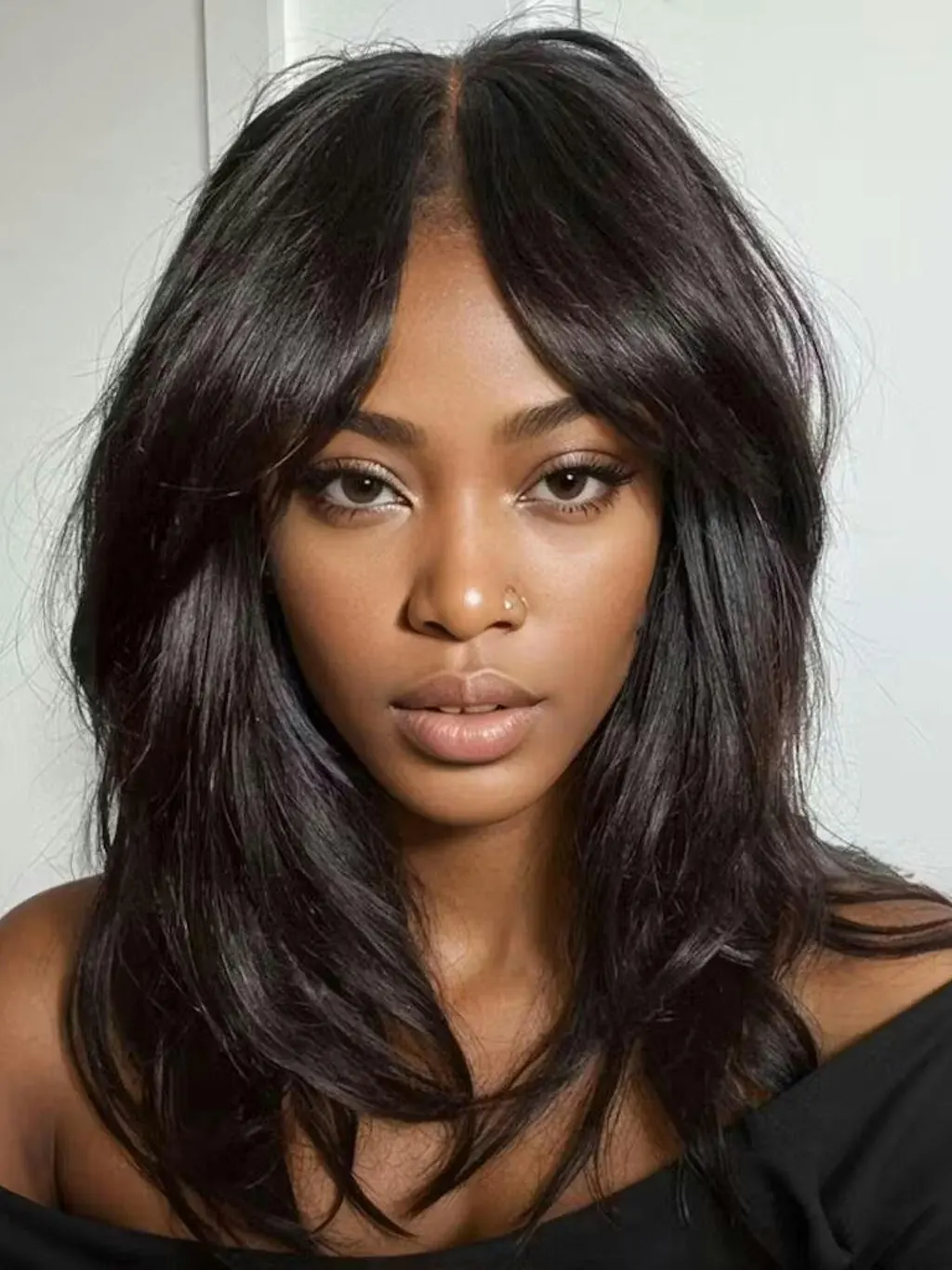 Dorsanee Curtain Bangs 13x4 HD Lace Frontal Layered Butterfly Haircut Straight Human Hair Wigs - Image 7