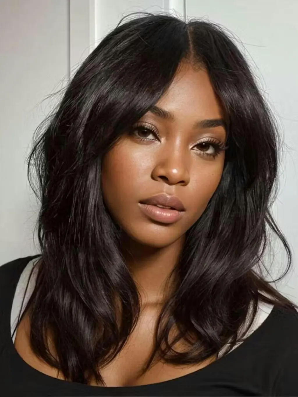 Dorsanee Curtain Bangs 13x4 HD Lace Frontal Layered Butterfly Haircut Straight Human Hair Wigs - Image 8