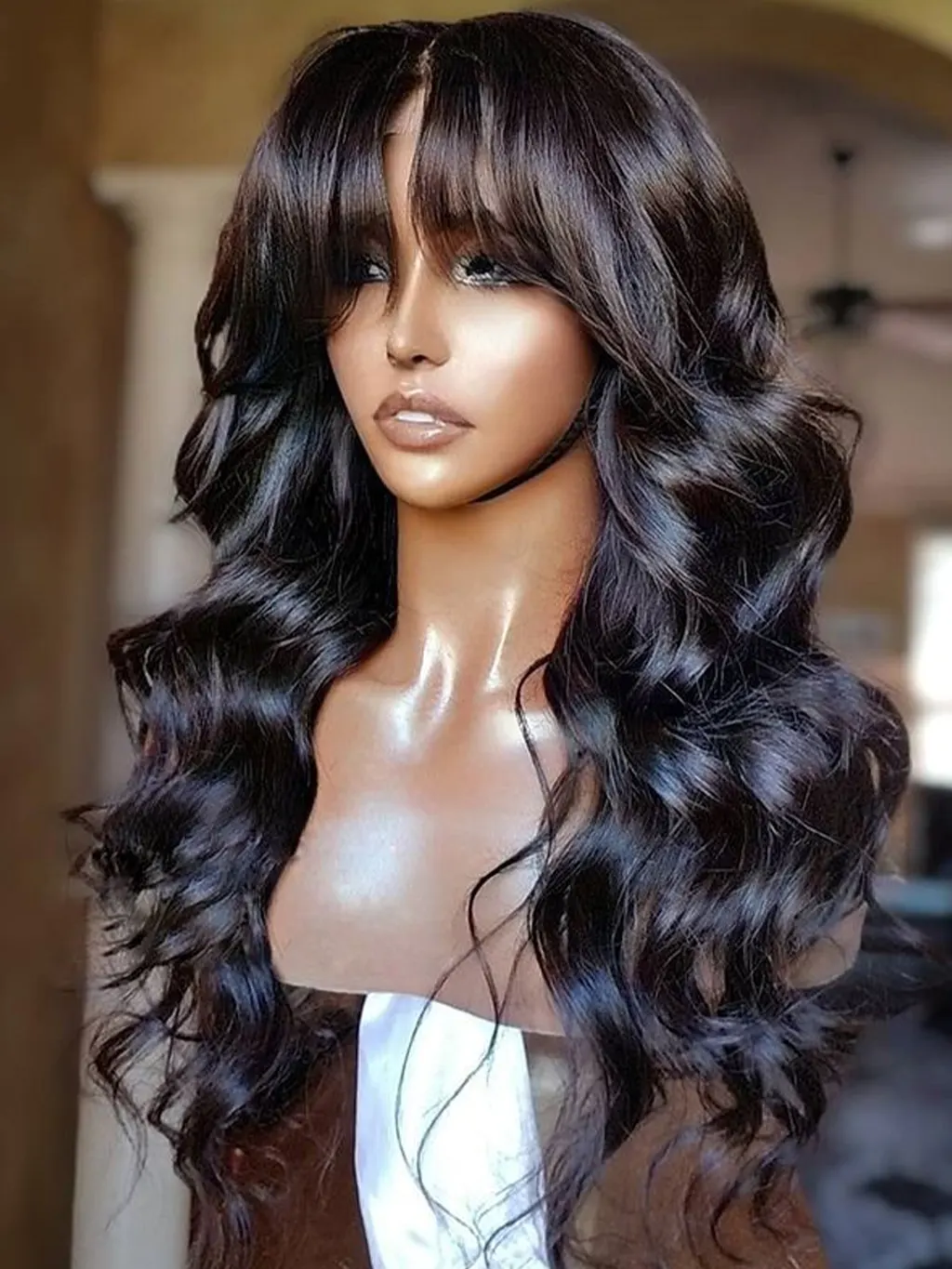 Dorsanee Curtain Bangs Wig 13x4/13x6 HD Lace Front Body Wave Human Hair Wigs - Image 9