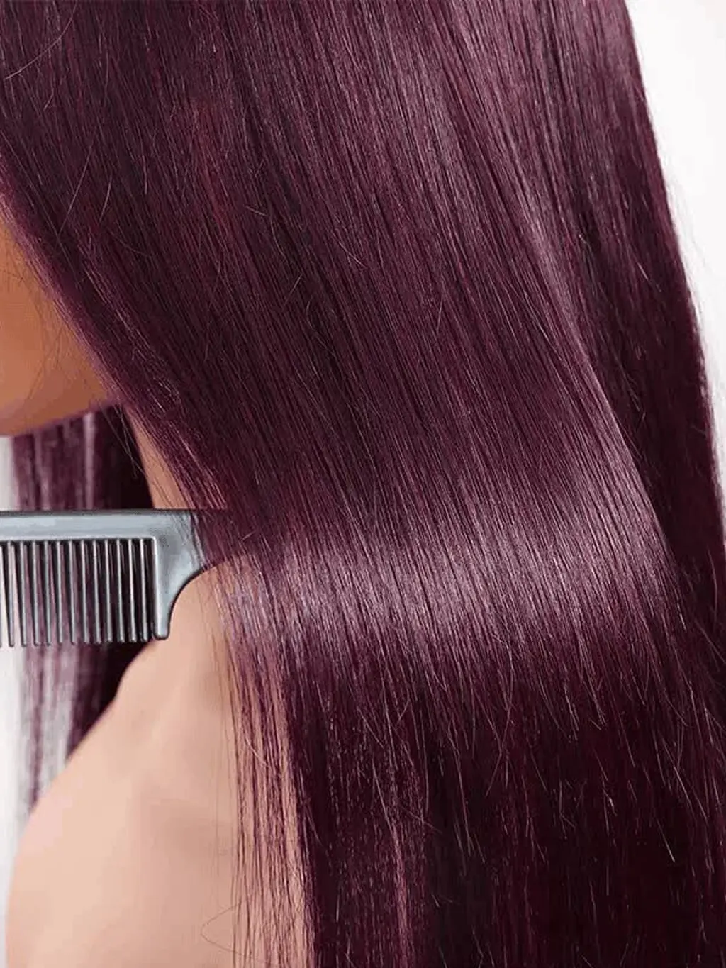 Dorsanee Dark Purple 200 Density 13x4 Transparent Lace Frontal Bone Straight Human Hair Wigs - Image 3
