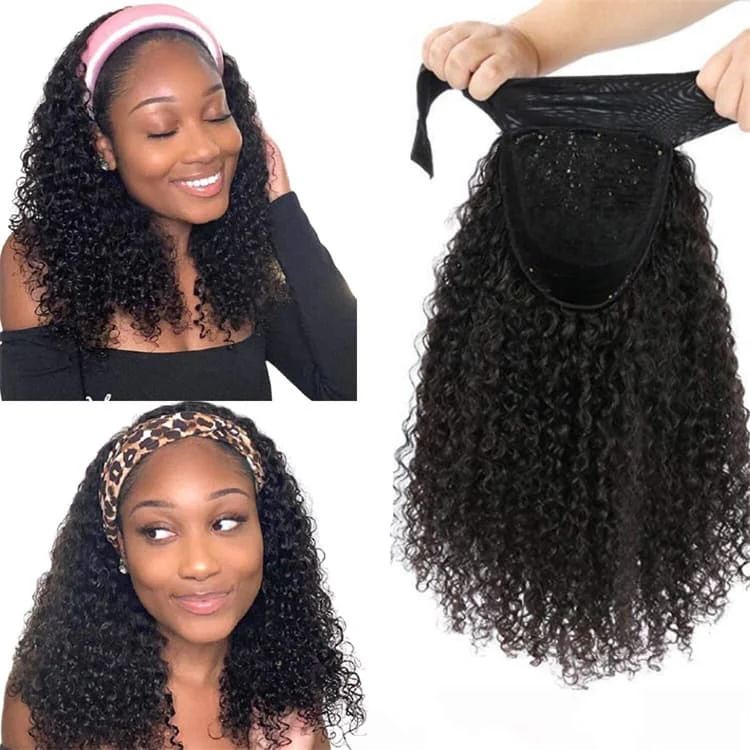Dorsanee Headband Deep Wave Curly Glueless Virgin Human Hair Wig - Image 5
