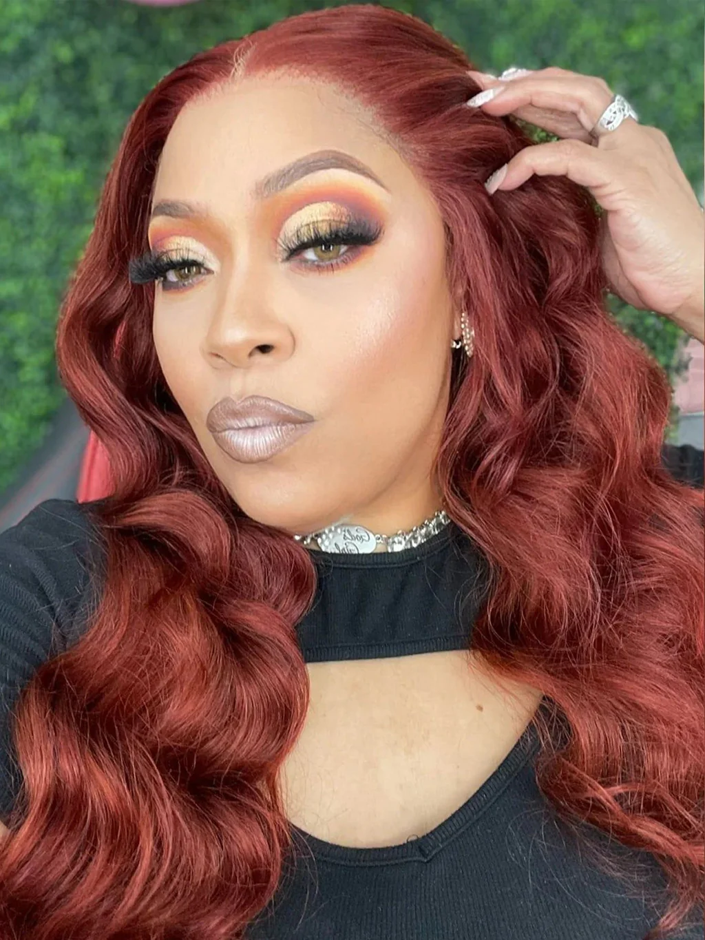 Dorsanee 250 Density Reddish Brown 13x4 5x5 HD Lace Front Body Wave Human Hair Wigs - Image 4
