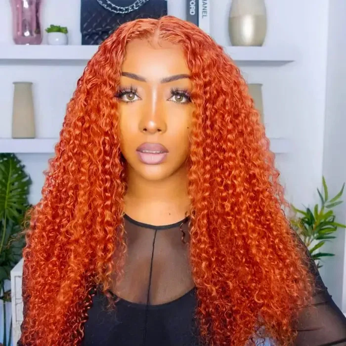 Dorsanee 250 Density Ginger Wet and Wavy Water Wave 13x4 Lace Front Human Hair Wig - Image 3