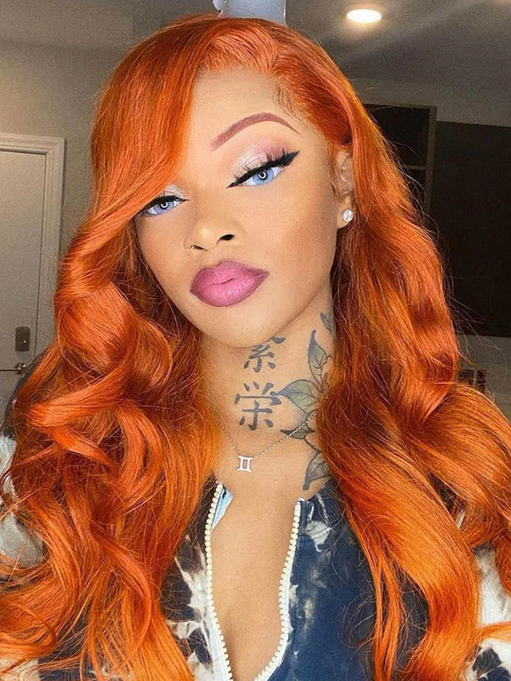 Dorsanee Copper Red Ginger Colored Body Wave 4x4/13x4 Lace Front Human Hair Wigs - Image 5