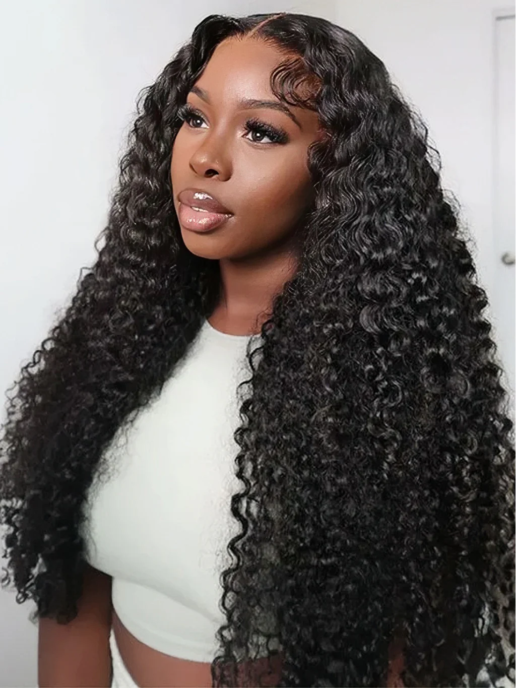 Dorsanee Jerry Curly Wig 4x4 Lace Closure Human Hair Wigs 250% Density - Image 6