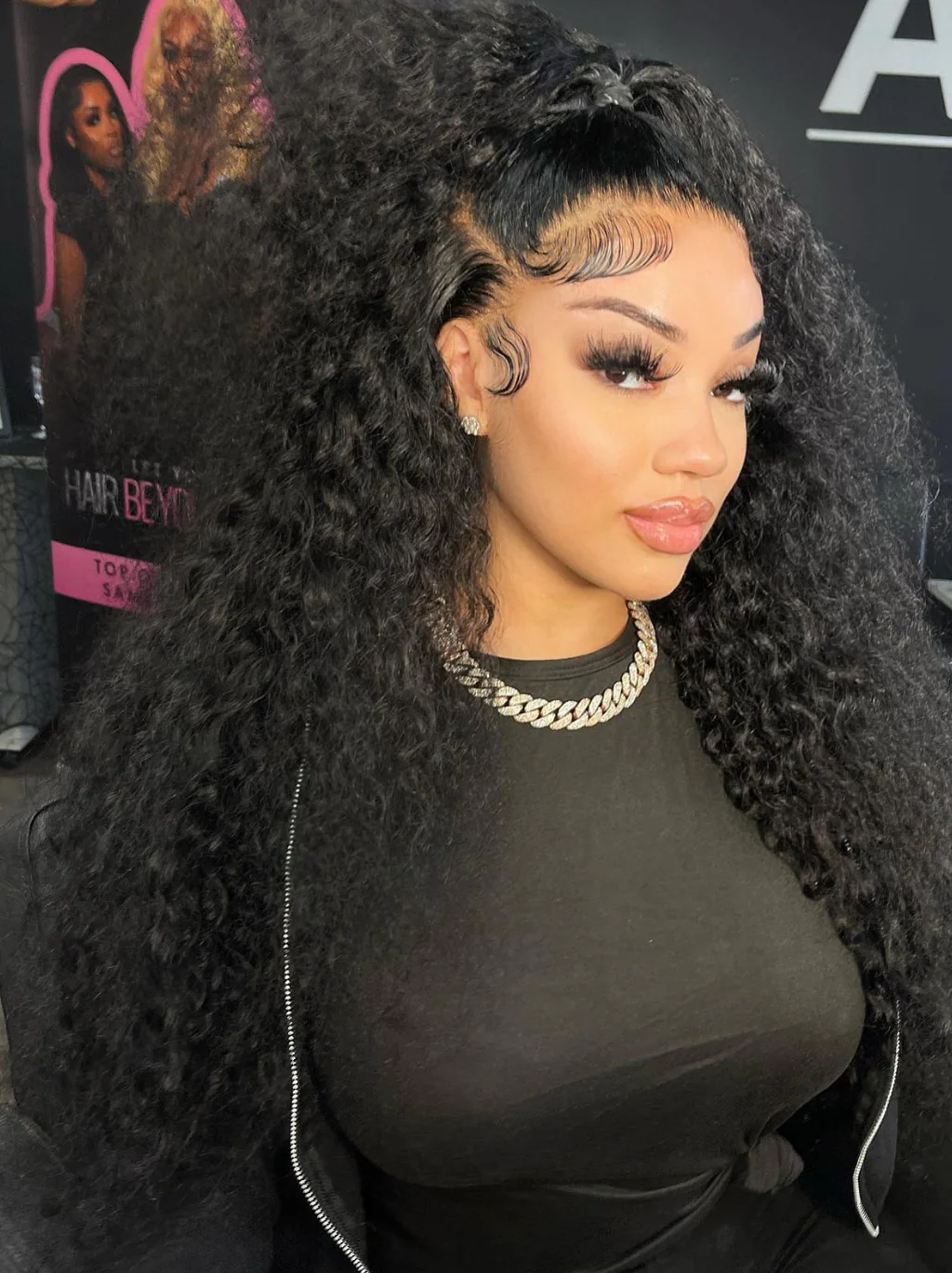 Dorsanee 250 Density Kinky Curly Hair 5x5 Lace Closure Virgin Human Hair Wigs - Image 4