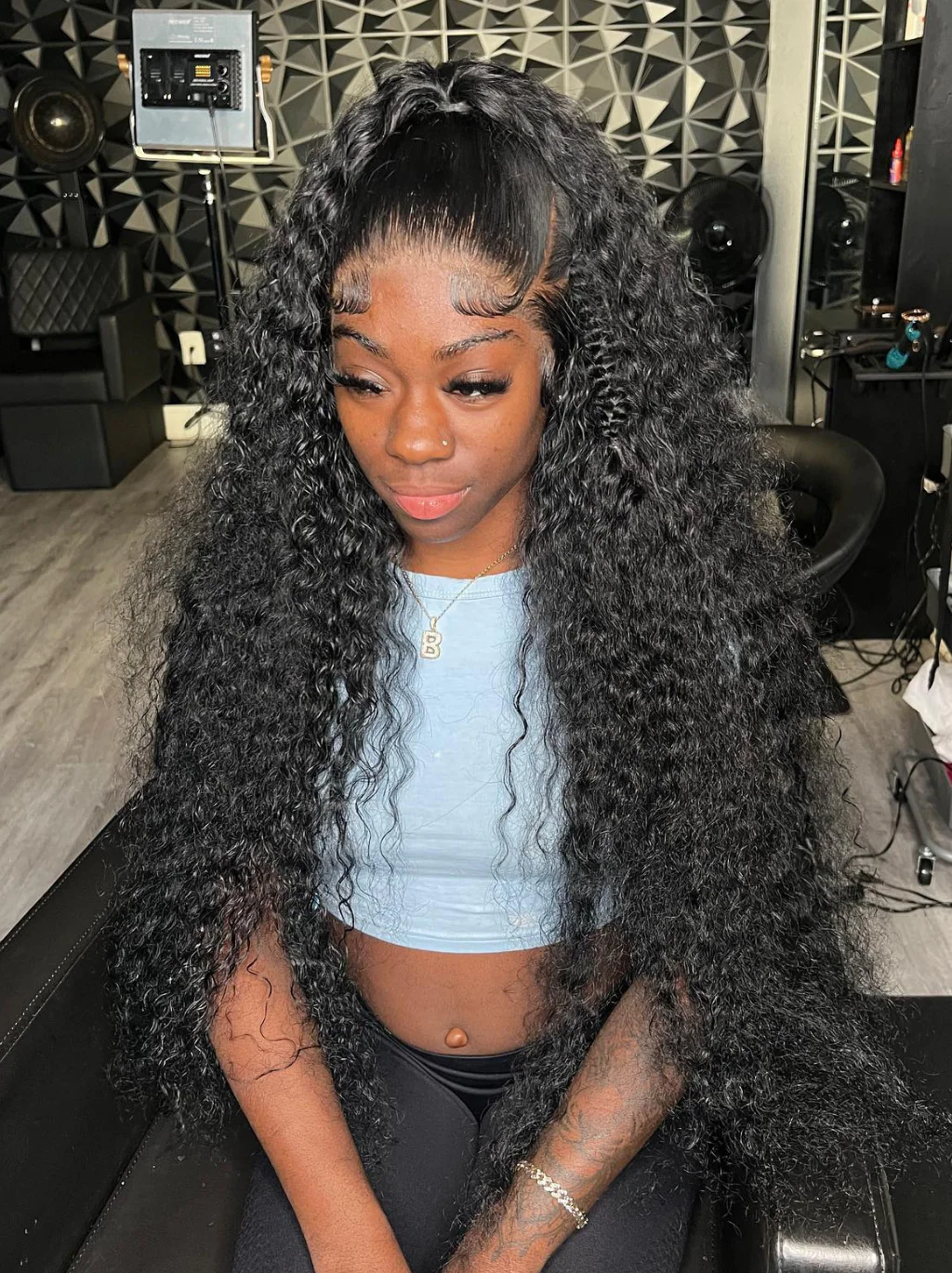 Dorsanee 250 Density Kinky Curly Hair 5x5 Lace Closure Virgin Human Hair Wigs - Image 5