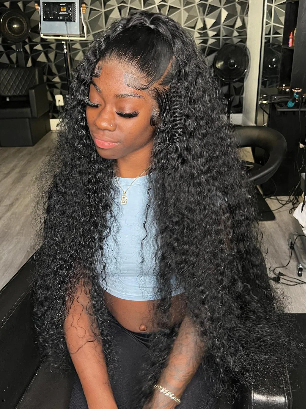Dorsanee 250 Density Kinky Curly Hair 5x5 Lace Closure Virgin Human Hair Wigs - Image 6