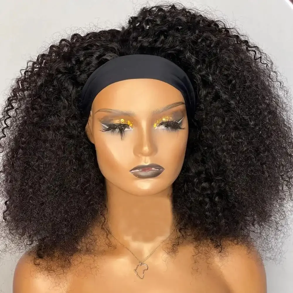 Dorsanee Headband Pre Style Jerry Kinky Curly Virgin Human Hair Wigs - Image 8