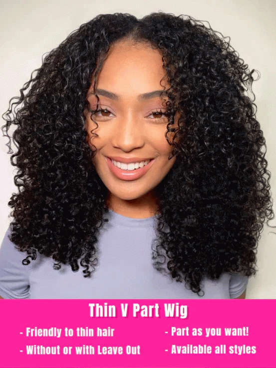 Dorsanee Kinky Curly No Lace No Glue V Part Beginner Friendly Human Hair Wig - Image 6
