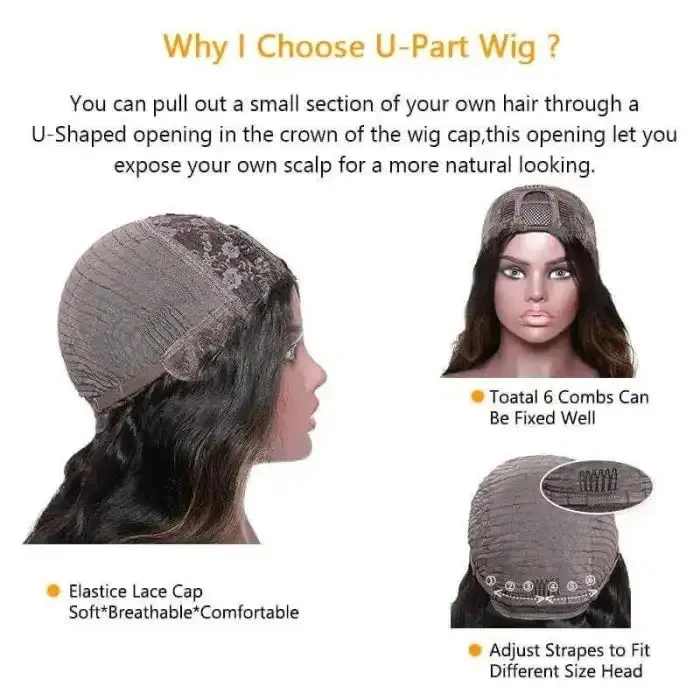 Dorsanee 250 Density Kinky Curly U Part Virgin Human Hair Wigs For Women - Image 8