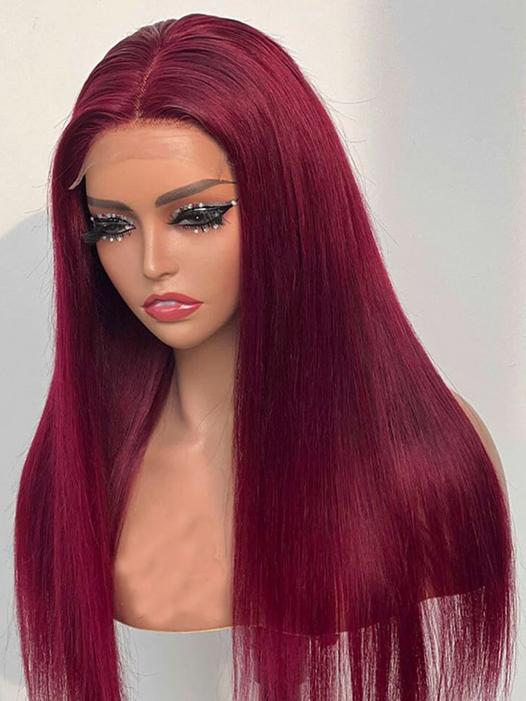 Dorsanee 250 Density 99j Burgundy 5X5/13x4 HD Lace Front Straight Human Hair Wigs - Image 5