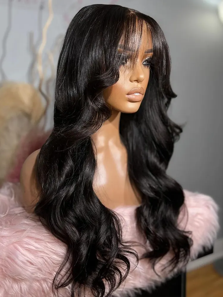 Dorsanee Curtain Bangs 13x4 13x6 Lace Front Loose Wave Human Hair Wigs - Image 4