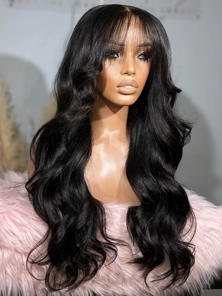 Dorsanee Curtain Bangs 13x4 13x6 Lace Front Loose Wave Human Hair Wigs - Image 5