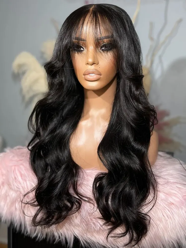 Dorsanee Curtain Bangs 13x4 13x6 Lace Front Loose Wave Human Hair Wigs - Image 6