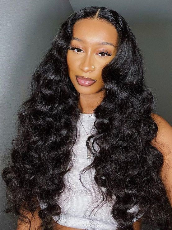 Dorsanee Wand Curls Loose Deep Wave 13x4 Double Drawn Lace Frontal Human Hair Wigs - Image 10