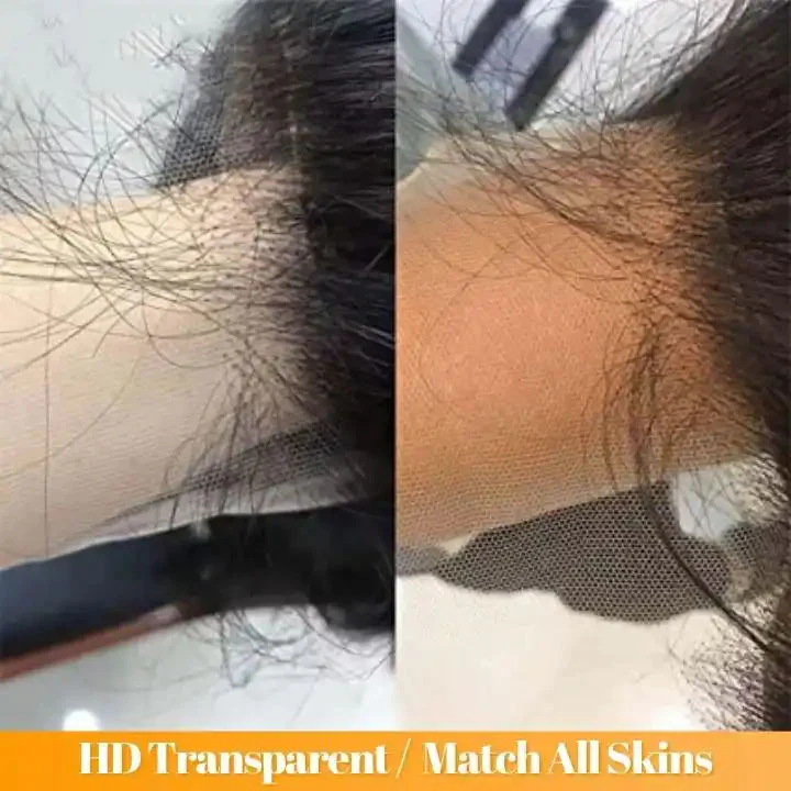 Dorsanee Natural Crimps Curls Loose Wave Glueless 5x5 Transparent Lace Closure Human Hair Wig - Image 6