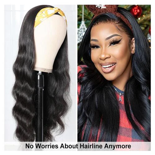 Dorsanee Headband Body Wave Human Hair Wigs No Gel No Glue Silk Scarf Beginner Friendly Wigs - Image 6