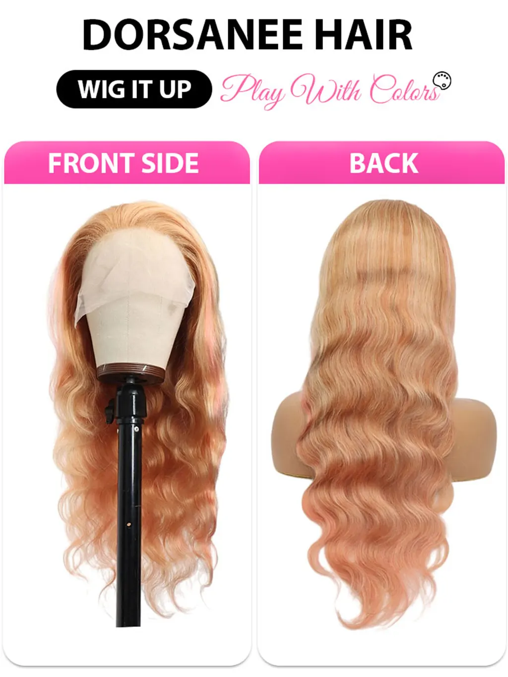 Dorsanee Chestnut Light Brown Blonde Highlight 13x4 Lace Front Straight/Body Wave Human Hair Wig - Image 6
