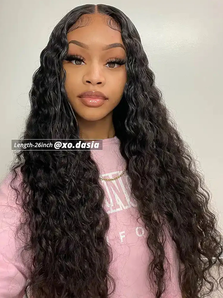 Dorsanee Pre Bleached Pre plucked Wear Go Glueless Water Wave 6x4 Lace Closure Human Hair Wigs - Image 3