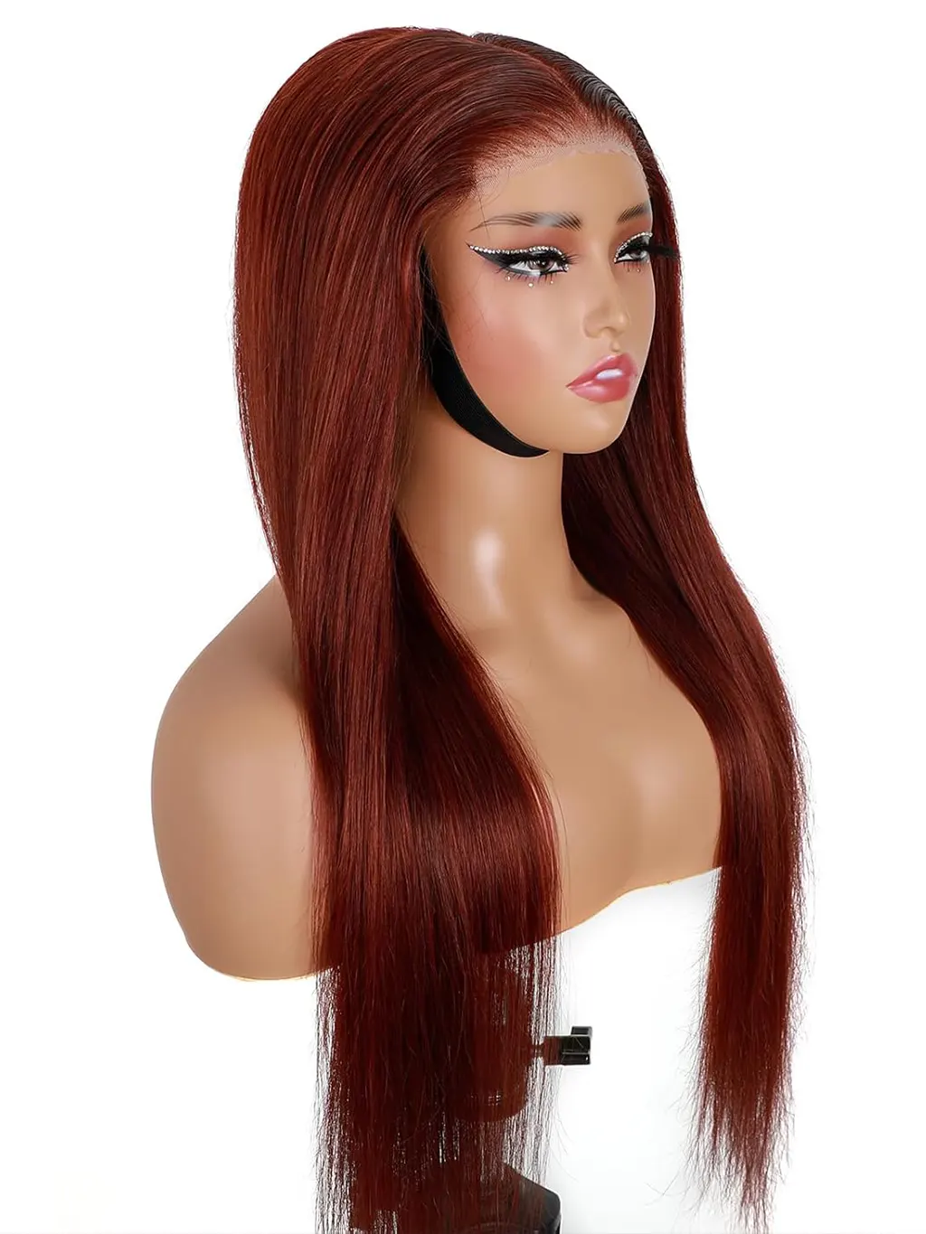 Dorsanee Glueless Reddish Brown Straight Hair Pre-Plucked Wear Go Pre-cut Lace Closure Virgin Human Hair Wig - Image 5