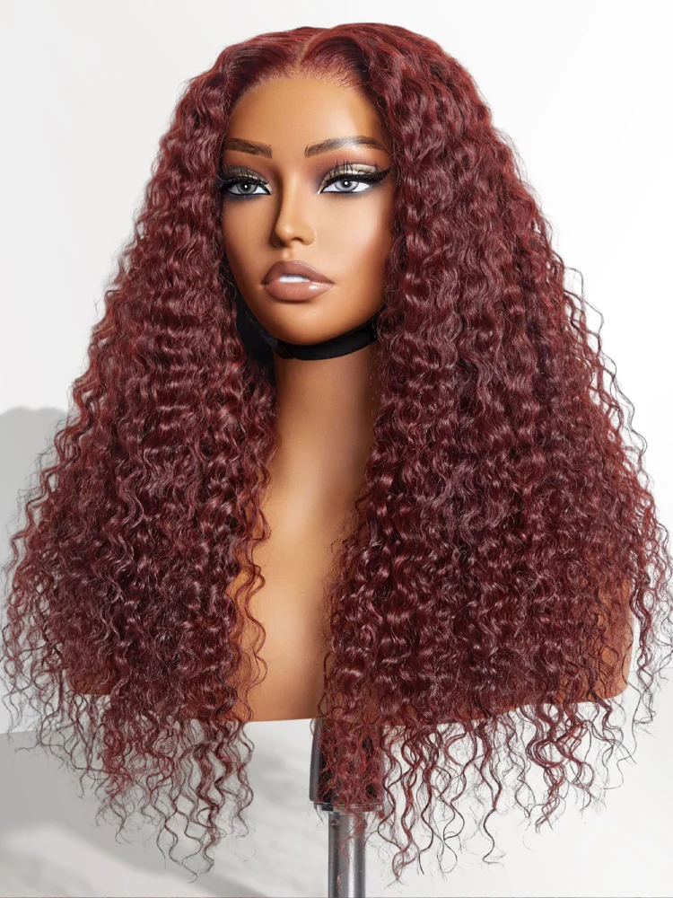 Dorsanee Reddish Brown Jerry Curly Wear Go Glueless 6x4 Pre-Cut Lace Closure Human Hair Wig - Image 6