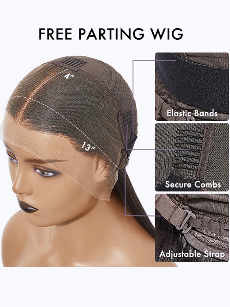 Dorsanee #1B Short Straight Hair Bob Wig 13x4/4x4 Lace Frontal 180% Density Human Hair Wigs - Image 6