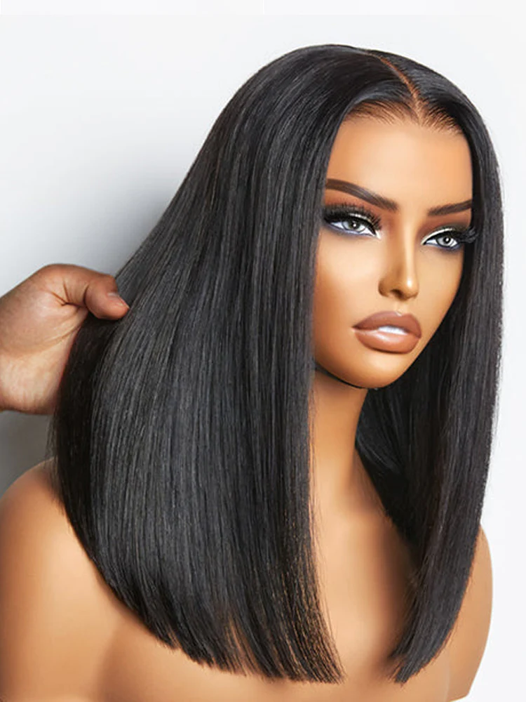 Dorsanee #1B Short Straight Hair Bob Wig 13x4/4x4 Lace Frontal 180% Density Human Hair Wigs - Image 7
