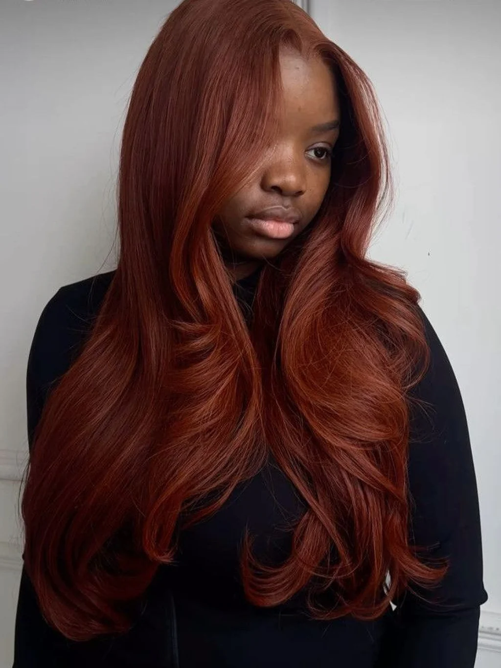 Dorsanee Chocolate Reddish Brown 13x4/5x5 Lace Frontal Straight Human Hair Wigs - Image 3