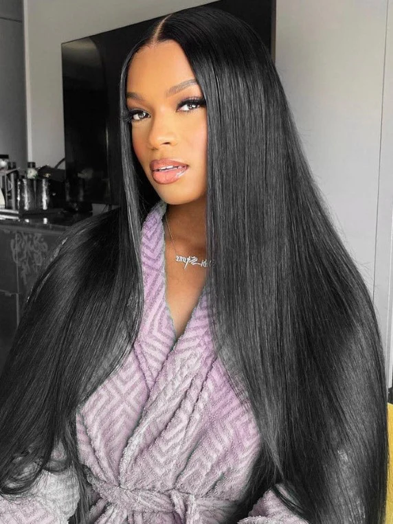Dorsanee 250 Density Straight 13x4 Transparent HD Lace Frontal Human Hair Wig - Image 2