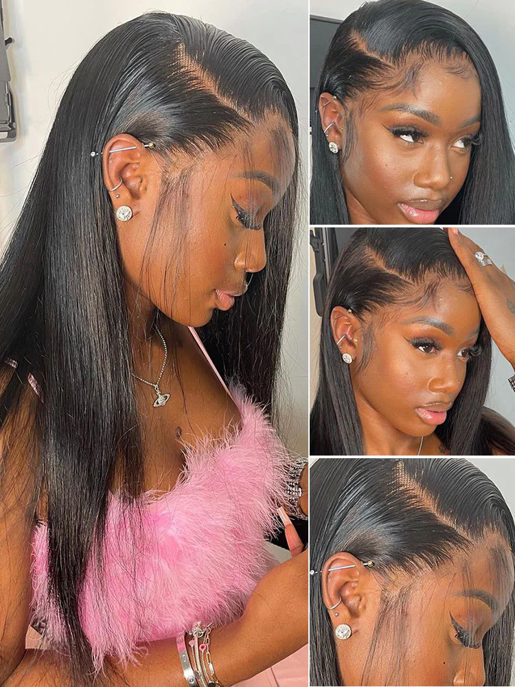 Dorsanee 250 Density Straight 13x4 Transparent HD Lace Frontal Human Hair Wig - Image 4