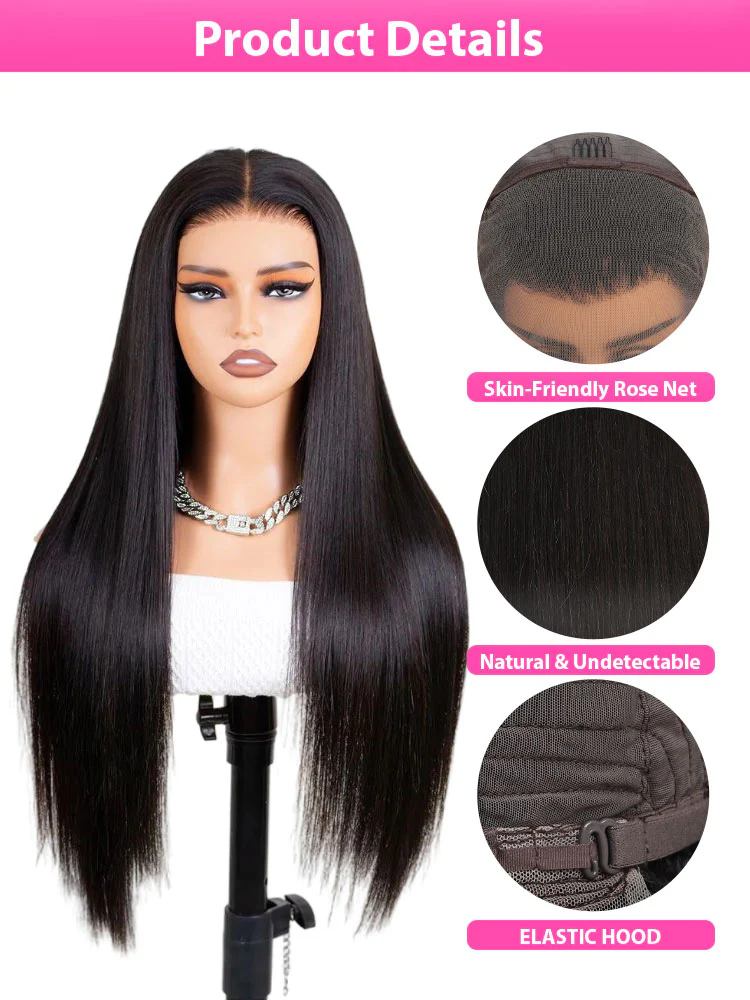 Dorsanee 250 Density Straight 13x4 Transparent HD Lace Frontal Human Hair Wig - Image 6