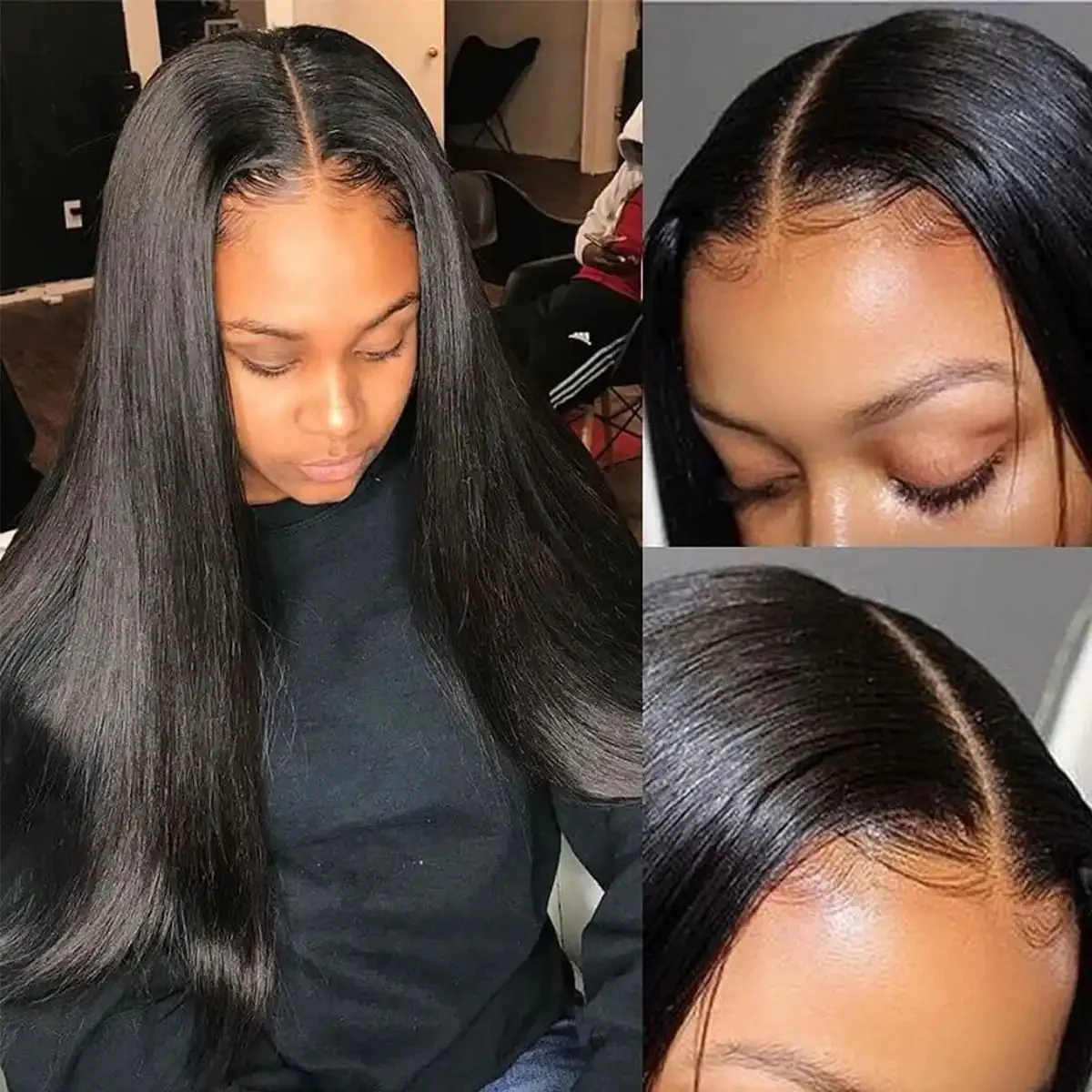 Dorsanee 250 Density Straight 6*6 HD Lace Closure Human Hair Wigs - Image 5