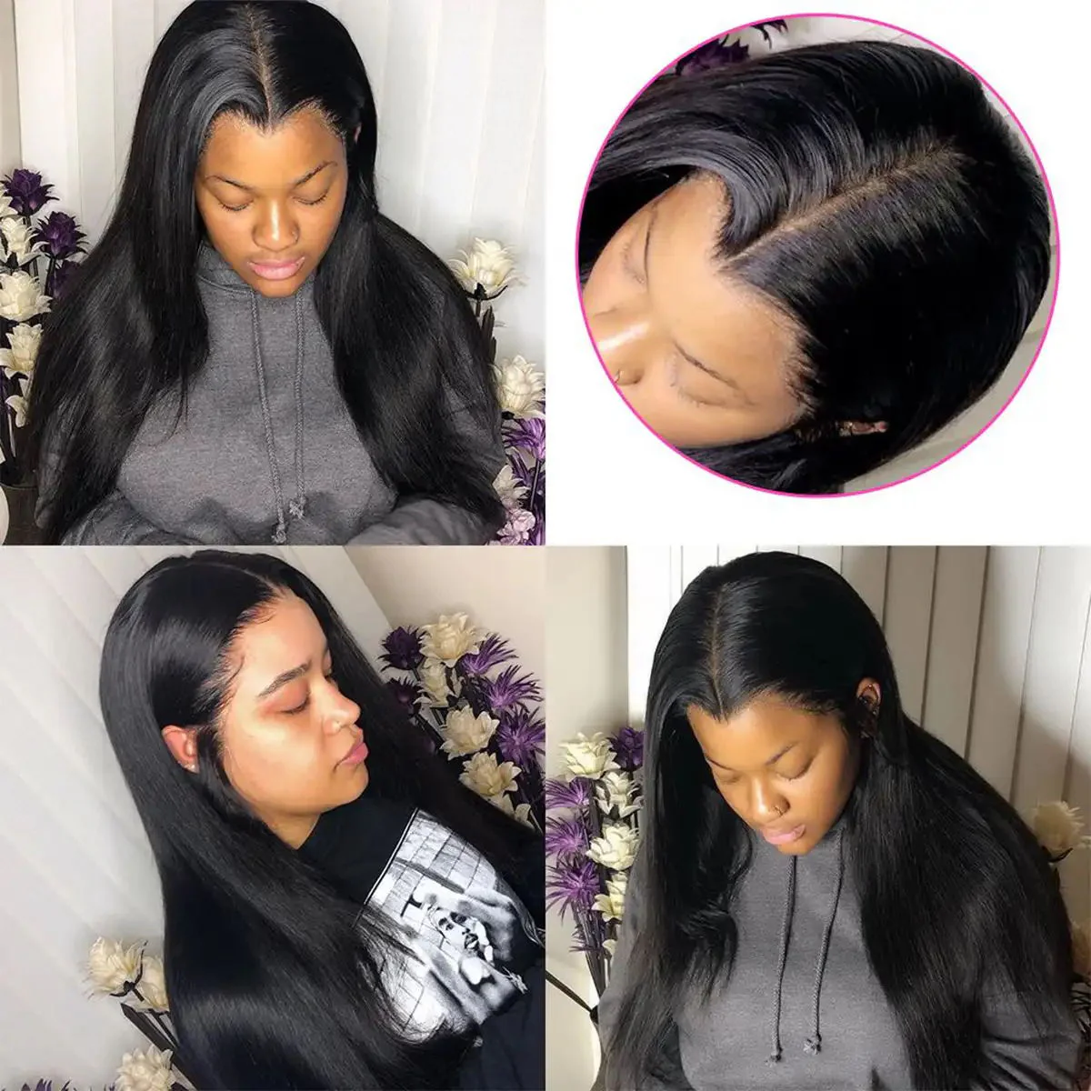 Dorsanee 250 Density Straight 6*6 HD Lace Closure Human Hair Wigs - Image 7